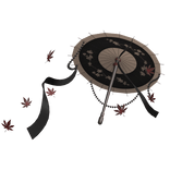 Whimsical Japanese Autumn Leaf Umbrella Black