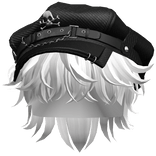 White2 Messy Hair w/ Skull Punk Cap