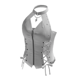 Y2K Goth Corset Top w/ Choker & Cross (White)