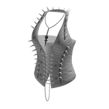 Spiked Lace Up Halter Corset (White)