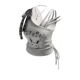 Kawaii Bunny Crop Top w/ Bow & Necklace (White)