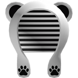 white and black bear paw hood