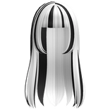 ♡꒰ white and black hime cut long doll hair