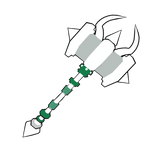 White and Green Battle Hammer