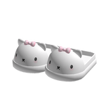 White and Pink Kawaii Kitty Slippers