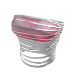 White & Pink Ripped Cropped Tube Top