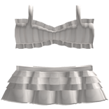 ♡ white angelic ruffle 2 piece dress