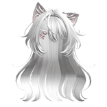 White Anime Cat Hair