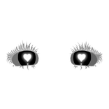 White Anime Heart Eye Lashes [EMISSIVE!]