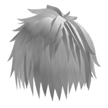 White Anime Messy Boy Emo Hair