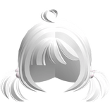 ♡ White Anime School Girl Mini Pigtails Hair