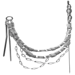 White Archival Beaded Metalic Wallet Chain