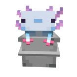 White Axolotl Backpack in 3D Pixel Cube
