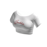 WHITE BADDIE CROP TOP - MKJZT