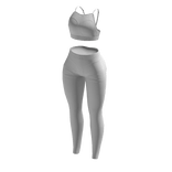 White Baddie Gym Skinny Leggings Top Fit