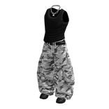 White Baggy Camo Streetwear Outfit / 01