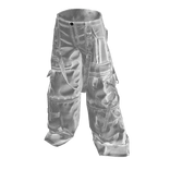 White Baggy Cargo Jeans w/ Straps