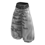 White Baggy Skater Zebra Denim