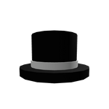 White Banded Black Top Hat