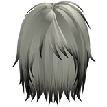 White Black Emo Messy Parted Boy Hair