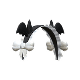 white black ruffled bow jirai kei goth headdress