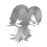White Blocky Long PonyTail