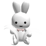 white bunny on head black