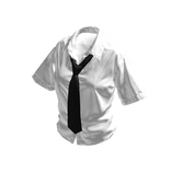 White Buttoned Up Shirt w/ Black Tie