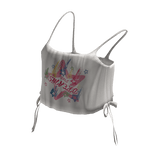 White camisole with star print and side bow - WS