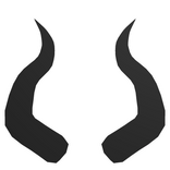 White Cartoony Devil  Horns