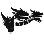 White Cartoony Dragonheads