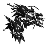 White Cartoony Lightning Dragon Heads