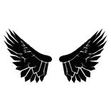 White Cartoony Outline Wings