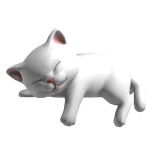 White Cat Sleeping on Left Shoulder