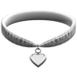 White chocker with Silver heart pedant