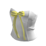 White Classic Corset Top With Yellow Bow Ribbon