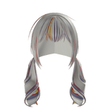 White Clown Wavy Long Curly Dollette Pigtails