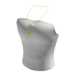 White Crop Top w/ Gold Necklace