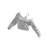 White Cropped Off Shoulder Shirt