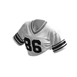 White Cropped Tied Up Varsity Jersey