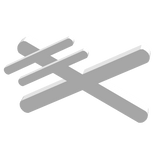 white crossed two line hair clip