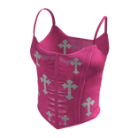 White Crosses Y2K Crop Top