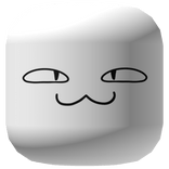 White Curious Cat Face