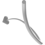 White Curly Heart Devil Tail 