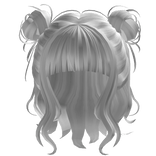 White Cute Anime Twin Buns