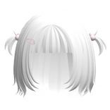 ♡ White Cutecore School Girl Bob W Pigtails & Clip