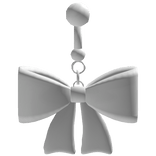 White Cutesy Bow Belly Ring 3.0