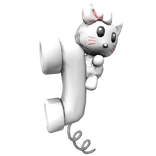 White Cutesy Kitty Head Companion With Phone