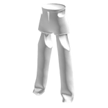 White Cutout High-Waisted Leather Pants