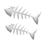 White Decora Fish Bone Hair Clip & Bow (Left)